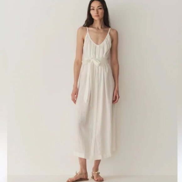 NWT Doen Nevita Linen Maxi Dress White Size S - Picture 1 of 7